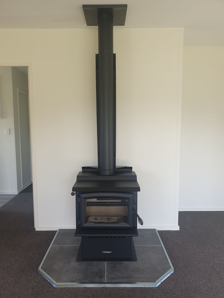 Woodsman Tasman MKII Low Emission Wetback Fireplace + 4.2m HeatSaver Flue | NZ Made - Clean Air Approved