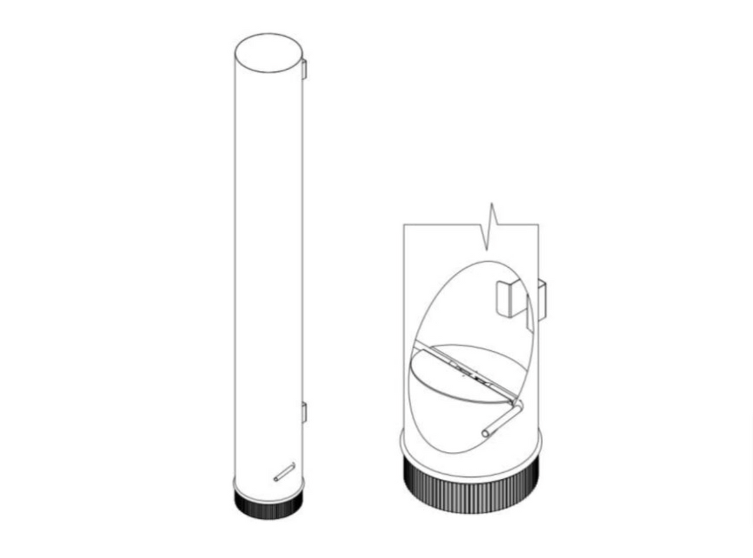 Woodsman 1.2m Metallic Black Rural Flue Damper - Yourstore