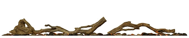 Real Flame Ignite XL Driftwood And River Rock Media Set 50 Inch