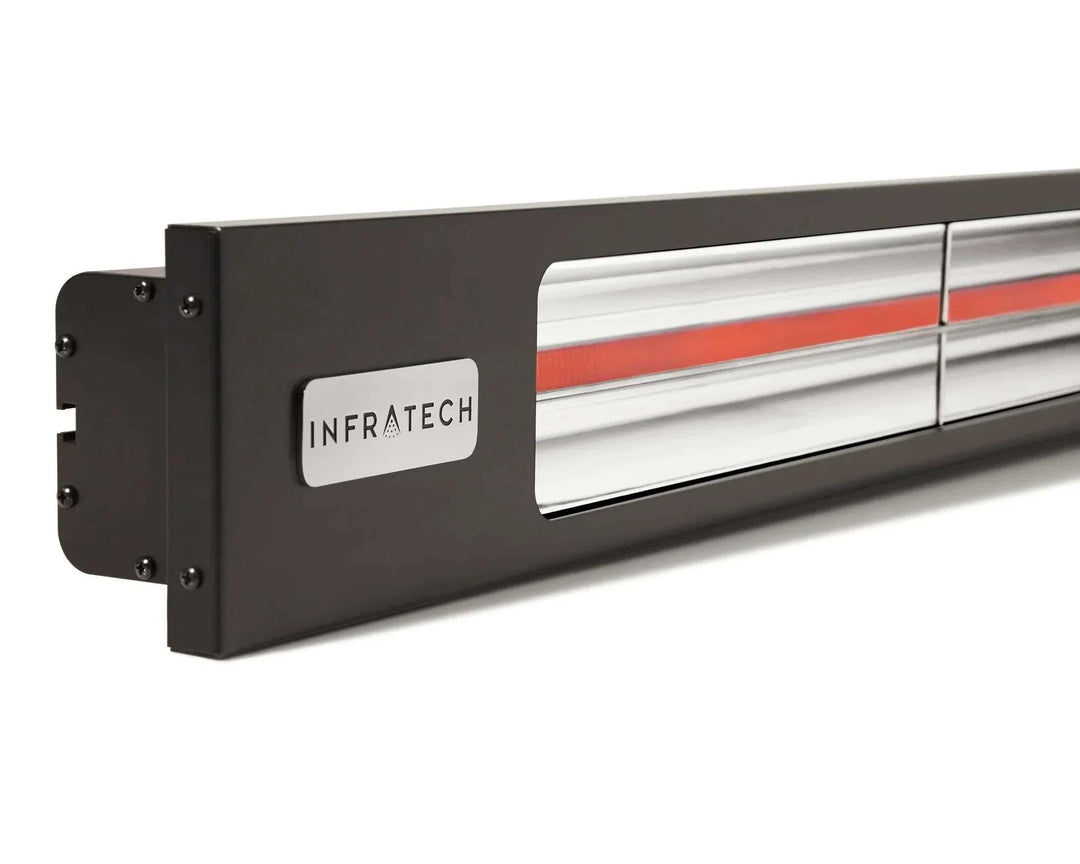 Infratech SL24 2.4kW black heater with sleek anodized aluminium finish.