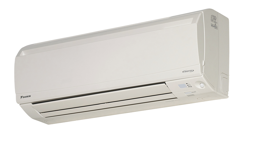 Daikin Cora FTXV71UVMA 8kW heat pump air conditioner, sleek white design.