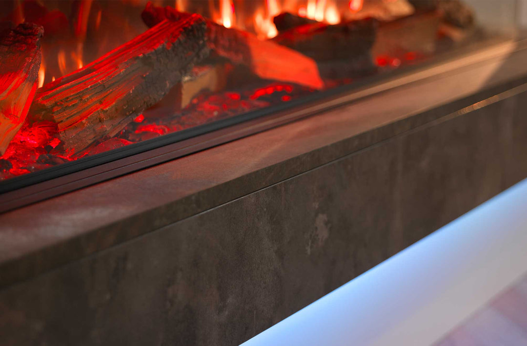 RINNAI ES 1500 Electric Fire with dynamic LED lighting and realistic flames.