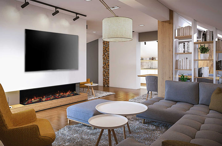 RINNAI ES 2200 Electric Fire installed in modern living room setting.