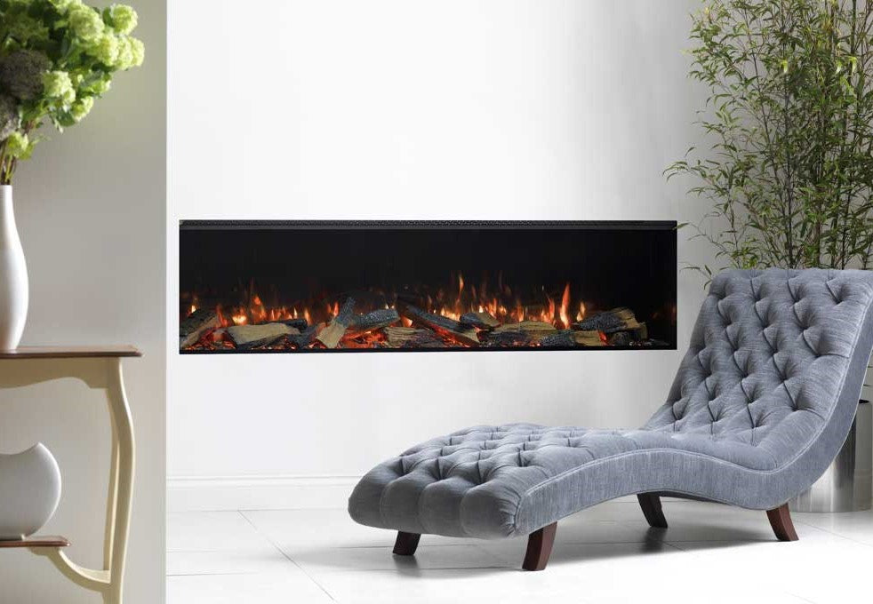 RINNAI ES 2200 Electric Fire with customizable flame effects in a modern living room setting.