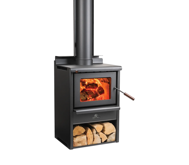 Woodsman Kanaku on Wood Box Base ULEB + HeatSaver Flue