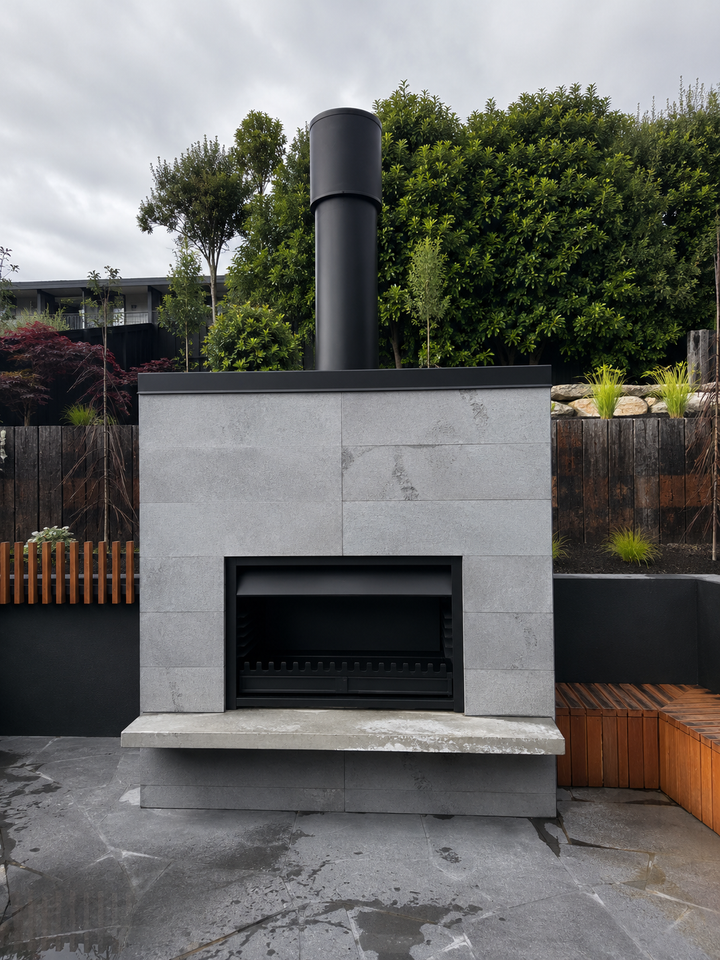 Onflame 1200 Insert Open Fireplace + 1.5m Flue