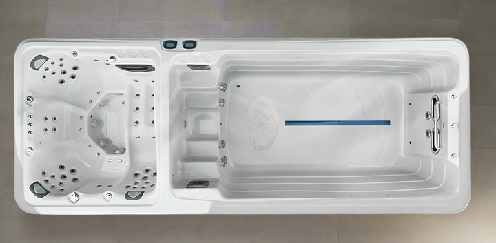 Sensation Euphoria 5.9m Pro Swim Spa featuring multiple jets and swim zone.