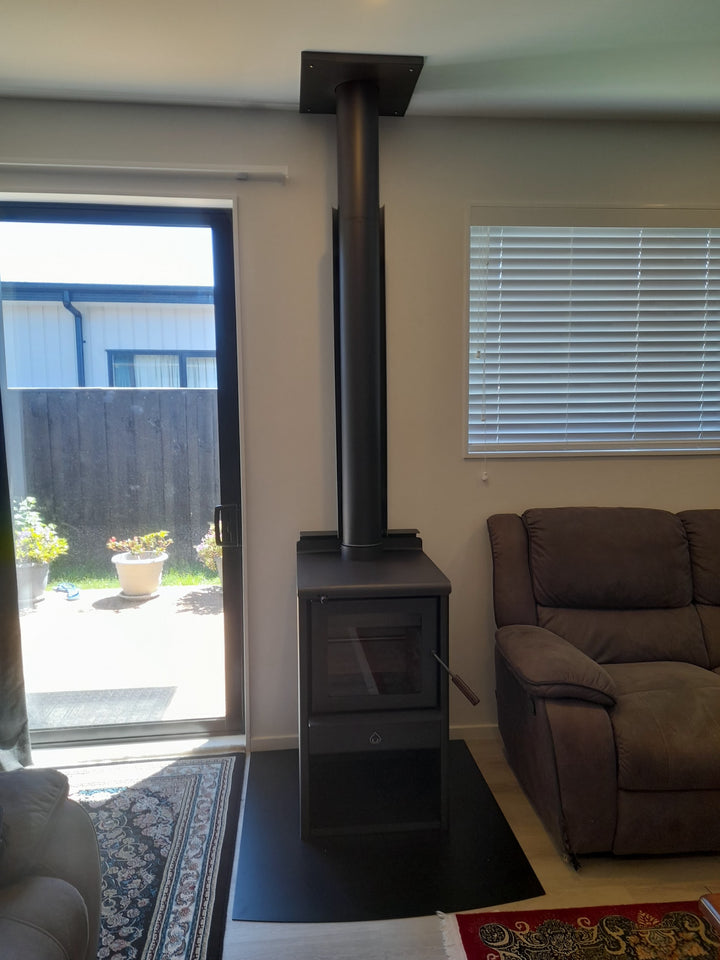 Woodsman Serene ULEB Wood Box + 4.2m HeatSaver Flue - NZ Made - Clean Air Approved