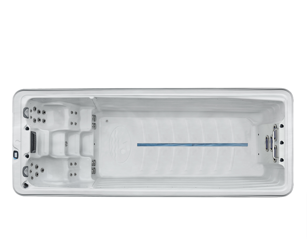 Sensation Delirium IV Pro 7.5m Swim Spa for outdoor fitness and relaxation.