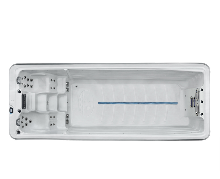 Sensation Delirium IV Pro 7.5m Swim Spa for outdoor fitness and relaxation.