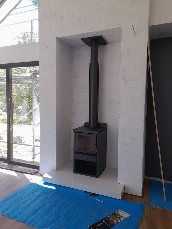 Woodsman Serene ULEB Wood Box + 4.2m HeatSaver Flue - NZ Made - Clean Air Approved